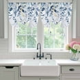 thumbnail image 4 of Navy Blue Eucalyptus Leaves Tie Up Curtains for Windows, Adjustable Balloon Window Shades, Retro Country Leaf Botanical Kitchen Window Treatments Farmhouse Short Curtains with Rod Pocket 42"x45", 4 of 8