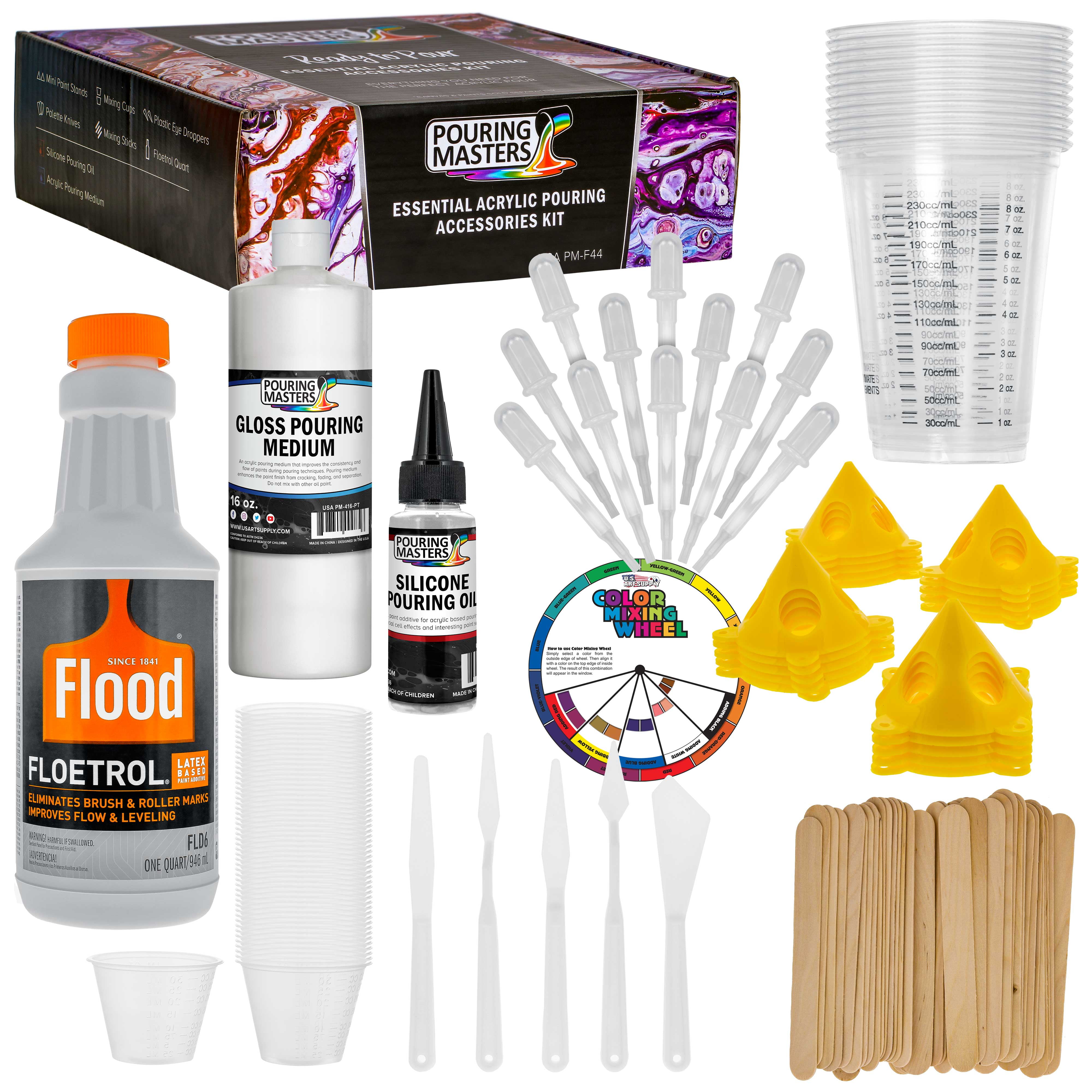 1 Quart Floetrol Additive Pouring Supply Paint Medium Deluxe Kit for