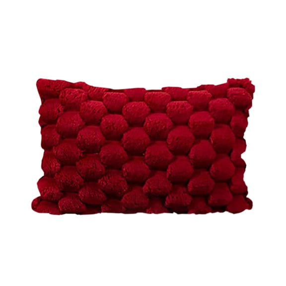 Tunhigl Home Sales 11.82×19.7Inches Weaving Snowflake Velvet Solid Color Pillow Office Sofa Lumbar Support Pillow Bedside Support Pillowcase Cushion