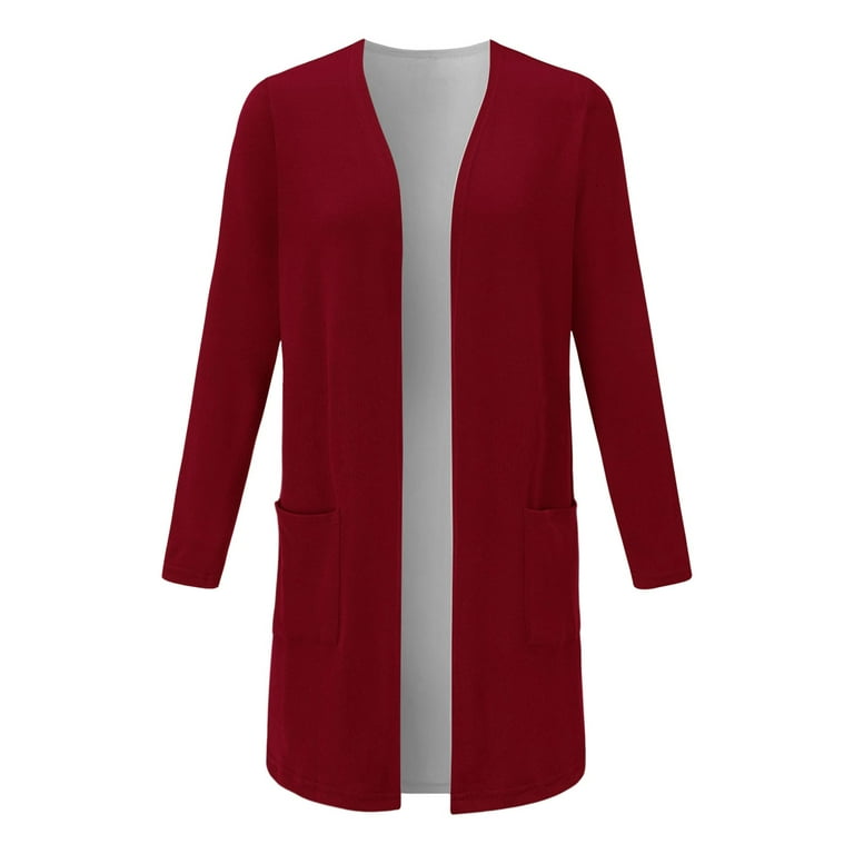 Elegant Long Sleeve Open Front Duster Cardigan For Women With