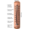 thumbnail image 4 of TERMOFLY Termómetro meteorológico interior/exterior de acero premium de 12 pulgadas, impermeable, decorativo, 4 of 7