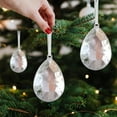 thumbnail image 5 of Yyuenw Clear Gem Christmas Ornaments, 4.7”x3” Large Plastic Teardrop Decorations for Christmas Tree, Shatterproof Hanging for Wedding, Holiday Party, Home Decor, 5 of 6