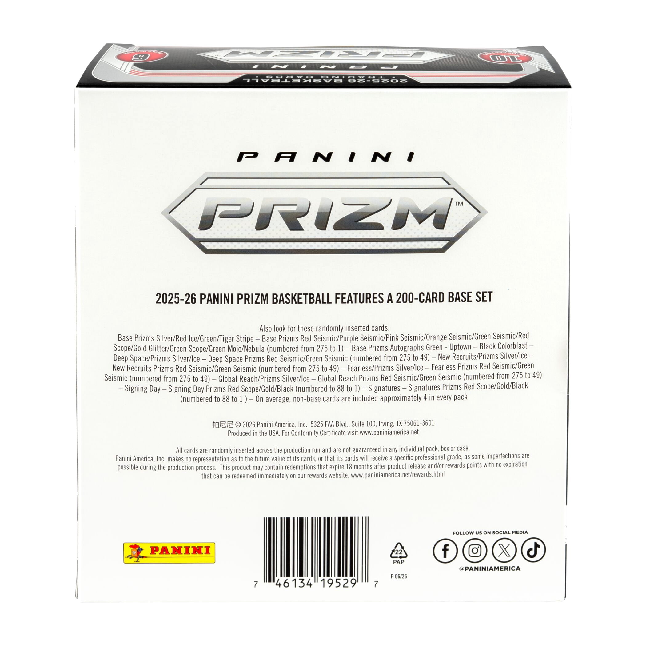 2025-26 Panini Prizm Basketball Trading Cards Mega Box