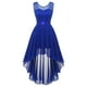 thumbnail image 5 of Vestidos de Fiesta Elegantes de gasa Vestido de fiesta irregular Vestido de fiesta con costuras de encaje Vestido de noche Cgtredaw Azul T M para Mujer, 5 of 9