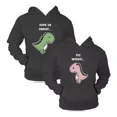 thumbnail image 1 of Duo 2 Sudaderas Dinosaurios Pareja Amigos Novios Amor, 1 of 7