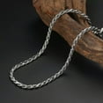 thumbnail image 3 of HOOUN Solid 925 Sterling Silver Chain Men Gift 4mm Twist Rope Necklace 45g/29.5inch, 3 of 8