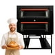 thumbnail image 1 of Bluelander Horno Industrial Panadería, 150 * 90 * 70 cm, Incluye 4 Charolas (65 * 45 cm), 3 Quemadores, Tipo Flauta, Horno para Pan de Gas LP, Vidrio Templado, Temperatura Máxima 300°C (Negro), 1 of 5