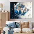 thumbnail image 2 of Designart Ice Blue And Gold Paint Drip Tulip I Canvas Wall Art, 2 of 5