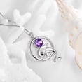 thumbnail image 6 of Juwaliy 925 Sterling Silver Cute Dolphin Necklace for Women,February Birthstone Purple Amethyst Pendant Sea Animal Jewelry Birthday Gifts for Daughter, 6 of 9
