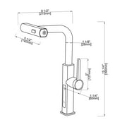 Lefton Pull-Out Waterfall Kitchen Faucet with Temperature Display, Two Water Outlet Modes, Single Hole, Brushed Gold, KF2209-5