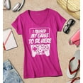 thumbnail image 3 of S4E Women's I Paused My Game to Be Here Slim Fit V-Neck T-Shirt XX-Large Pink, 3 of 4