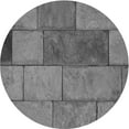 thumbnail image 1 of Ahgly Company Indoor Round Patterned Carbon Gray Area Rugs, 4' Round, 1 of 1
