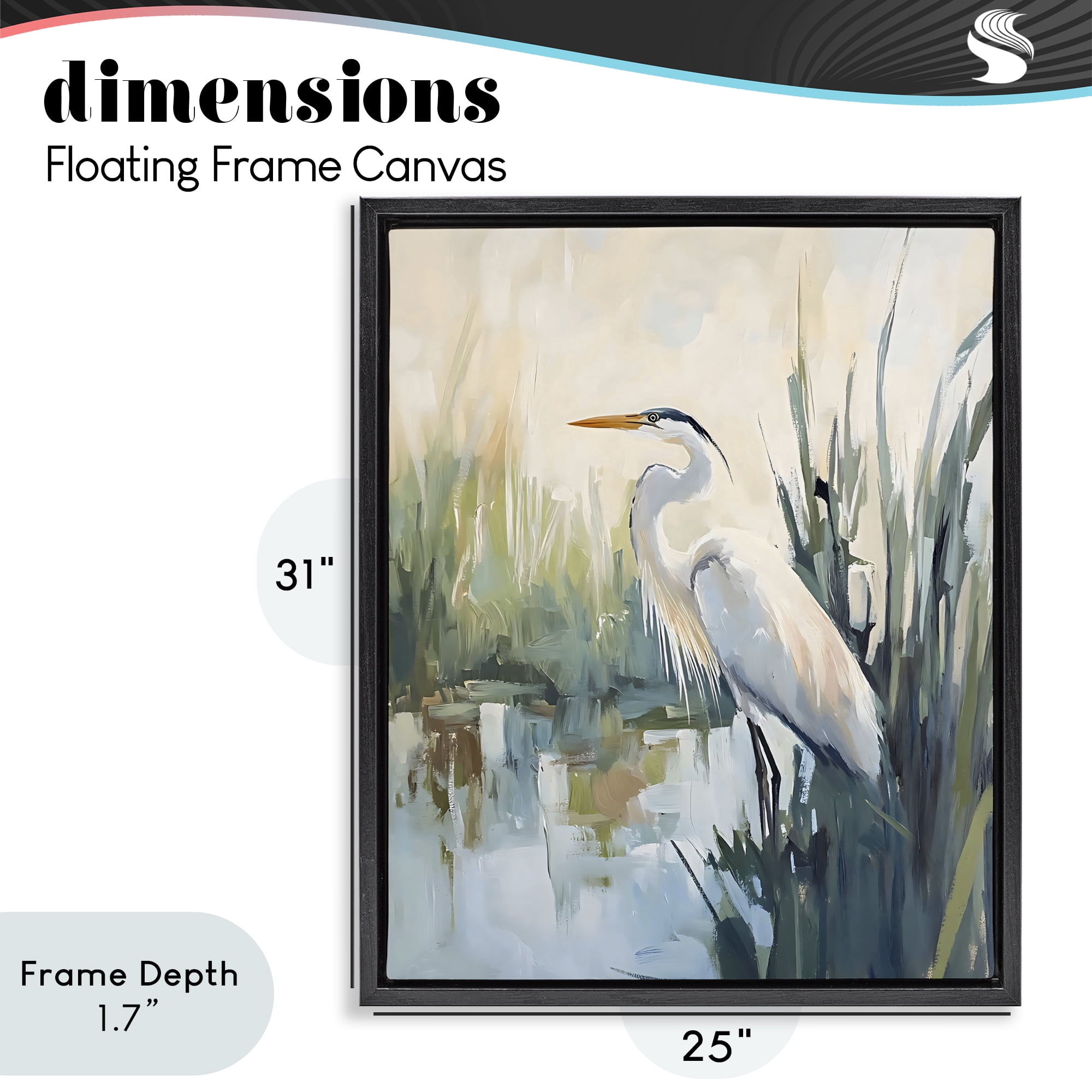 Stupell Industries King Of The Marsh Black Framed Floater Canvas Wall Art, design by Creative Studio