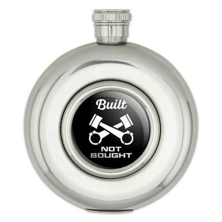 

Built Not Bought Round Stainless Steel 5oz Hip Drink Flask