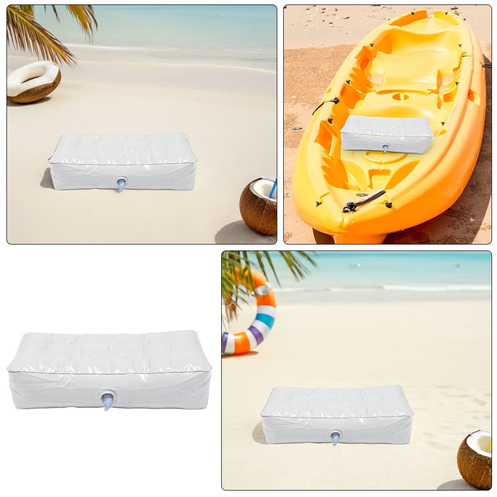 ELAYARD Set of 2 White PVC Inflatable Boat Seat Cushions, Pads for Kayak and Outdoor Water Activities