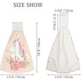 thumbnail image 2 of Hanging Towels 2 Pcs, Dish Towels White Unicorn with Mane and Horn Absorbent Hand Towels with Hanging Loop Washcloth for Bathroom Kitchen, 2 of 6