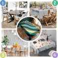 thumbnail image 4 of Teal Gold Marble Pattern Rectangle Tablecloth 60"x84",Waterproof Polyester Rectangle Table Cloth, Wipeable Spillproof Polyester Tablecloth for Dining, Camping, Indoor and Outdoor, 4 of 5