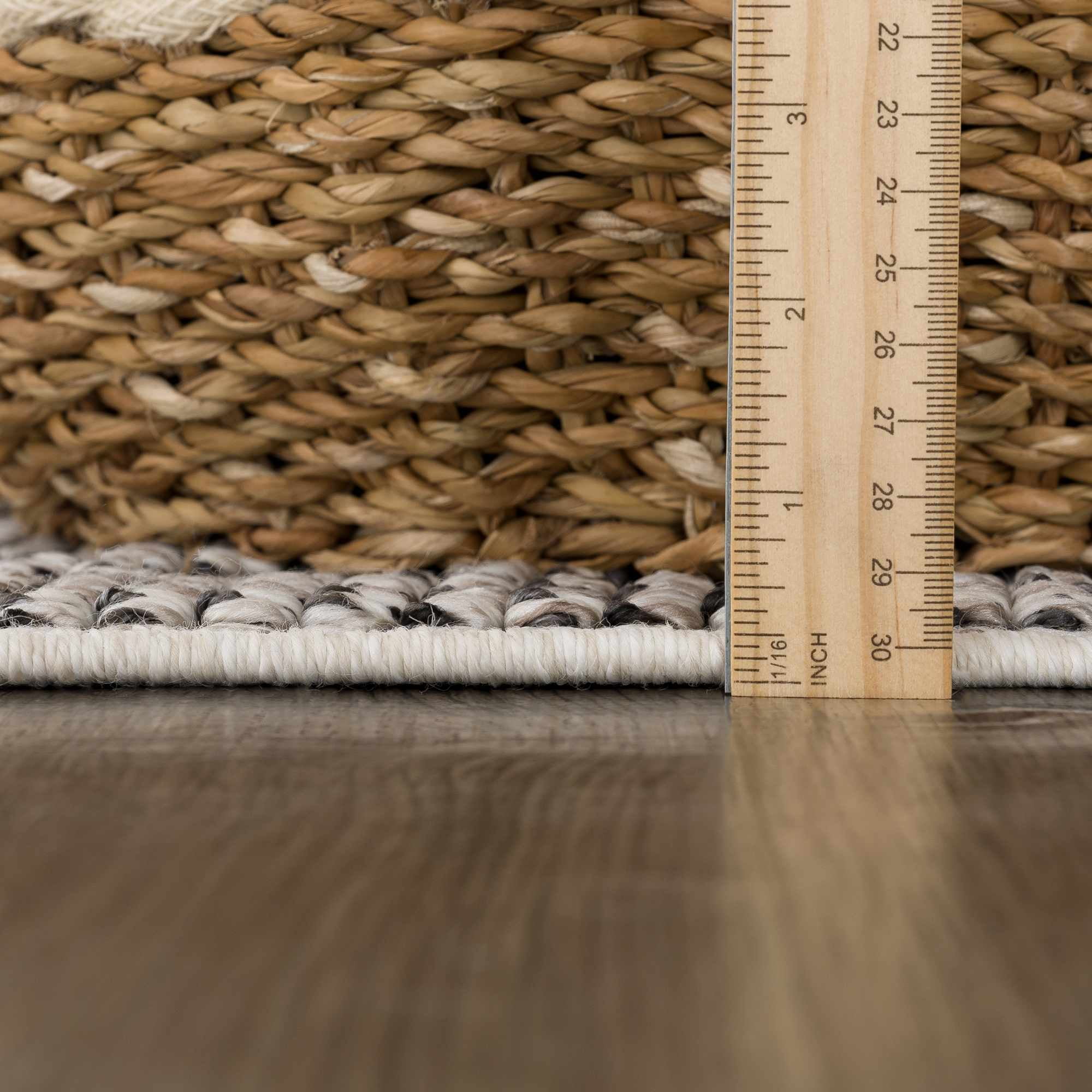 Hauteloom Siesta Outdoor Rug - Outside Porch Patio Area Rug Carpet - Waterproof Rug - Farmhouse - Dark Grey, Light Gray, Beige - 2' x 3'