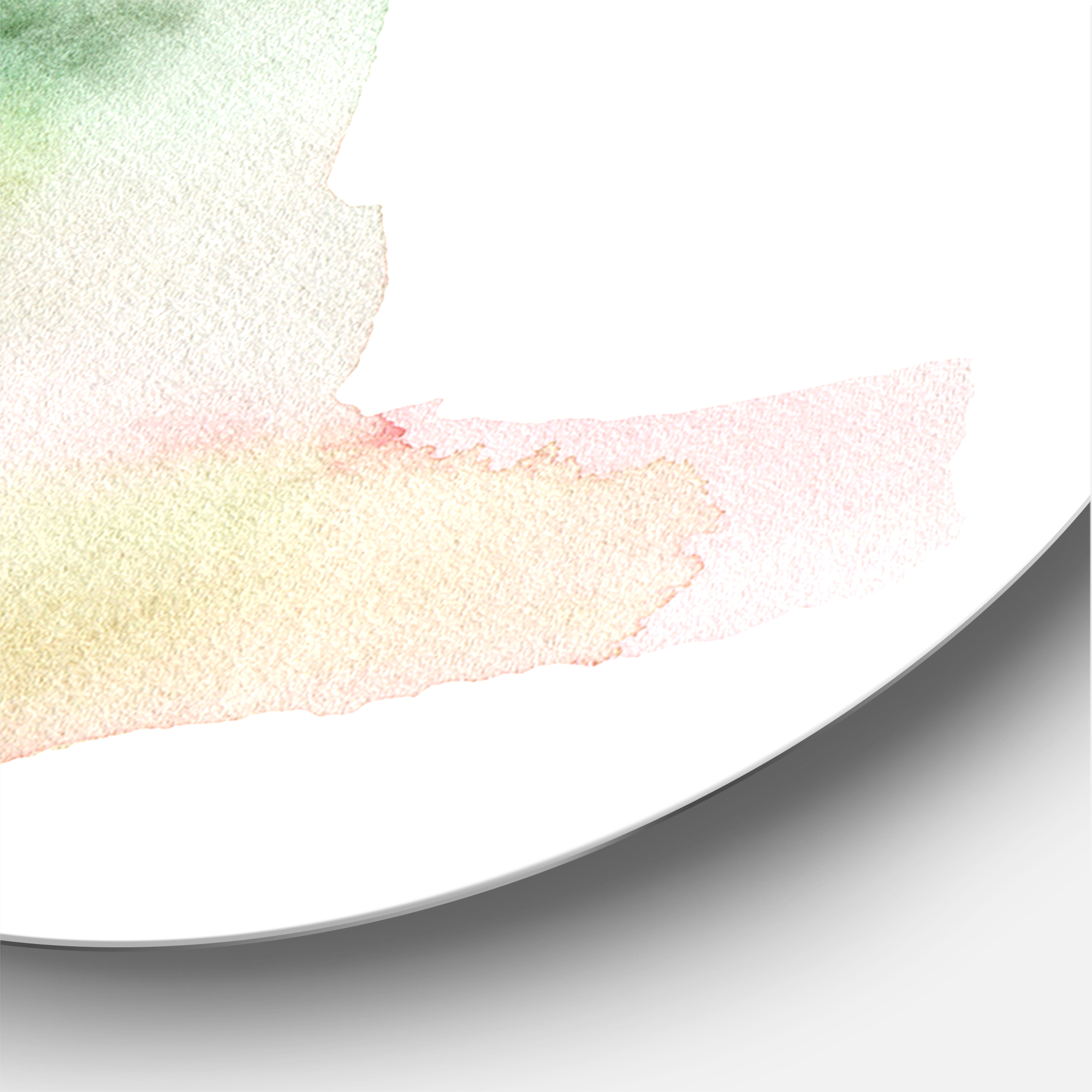 Designart 'Blue Green and Pink Spots Clouds' Modern Circle Metal Wall Art 11x11 - Disc of 11
