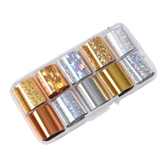 UDIYO 1 Box Nail Sticker Vibrant Color Cut Freely Waterproof Non-Fading Wide Application Decorative PET Colorful Nail Transfer Paper Manicure Sticker Gift Nail Supplies