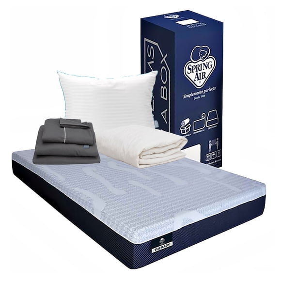Colchón en Caja Queen Size Spring Air Almohada Royal Protector de Colchón Prime Sábanas Royal