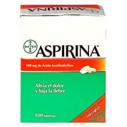 Bayer Aspirine Kids 100 Tabs - Aspirina para Ninos (Pack of 18)