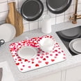 thumbnail image 3 of Valentine''s Day Dish Drying Mat for Kitchen Counter Hearts Holiday Microfiber Absorbent Dish Draining Reusable Washable Foldable 16"x18", 3 of 3