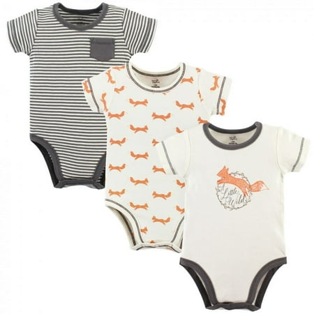 UPC: 0660168670240 | Touched by Nature Baby Boy Organic Cotton Bodysuits 3pk Fox 6-9 Months