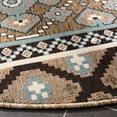 thumbnail image 4 of SAFAVIEH Veranda Dogon Geometric Indoor/Outdoor Area Rug, Creme/Brown, 6'7" x 6'7" Round, 4 of 6