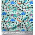 thumbnail image 1 of Soimoi Green polyester Crepe Fabric Dinosaurs & Leaves Kids Print Fabric by Yard 42 Inch Wide, 1 of 3