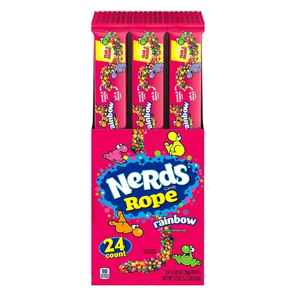 Nerds Rope Rainbow Candy, 0.92 Ounce Package, 24 Count, Pack of 1