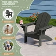 thumbnail image 6 of WestinTrends Malibu 3-Piece Kids HDPE Adirondack Chairs Set with Square Side Table and Cup Holders, Gray, 6 of 13