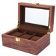 thumbnail image 1 of Caja de exhibición de reloj Amonsee Caja organizadora de relojes para hombres de Madera 3 rejillas 16,5 x 11 x 8 cm, 1 of 5