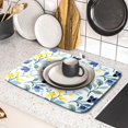 thumbnail image 2 of Sage Green Leaves Dish Drying Mat for Kitchen Counter Spring Yellow Floral Drying Mat 16 x 18 Inch with Absorbent Reversible Microfiber Dish Drying Pad Dish Rack Drainer Mat for Coffee Bar, 2 of 6
