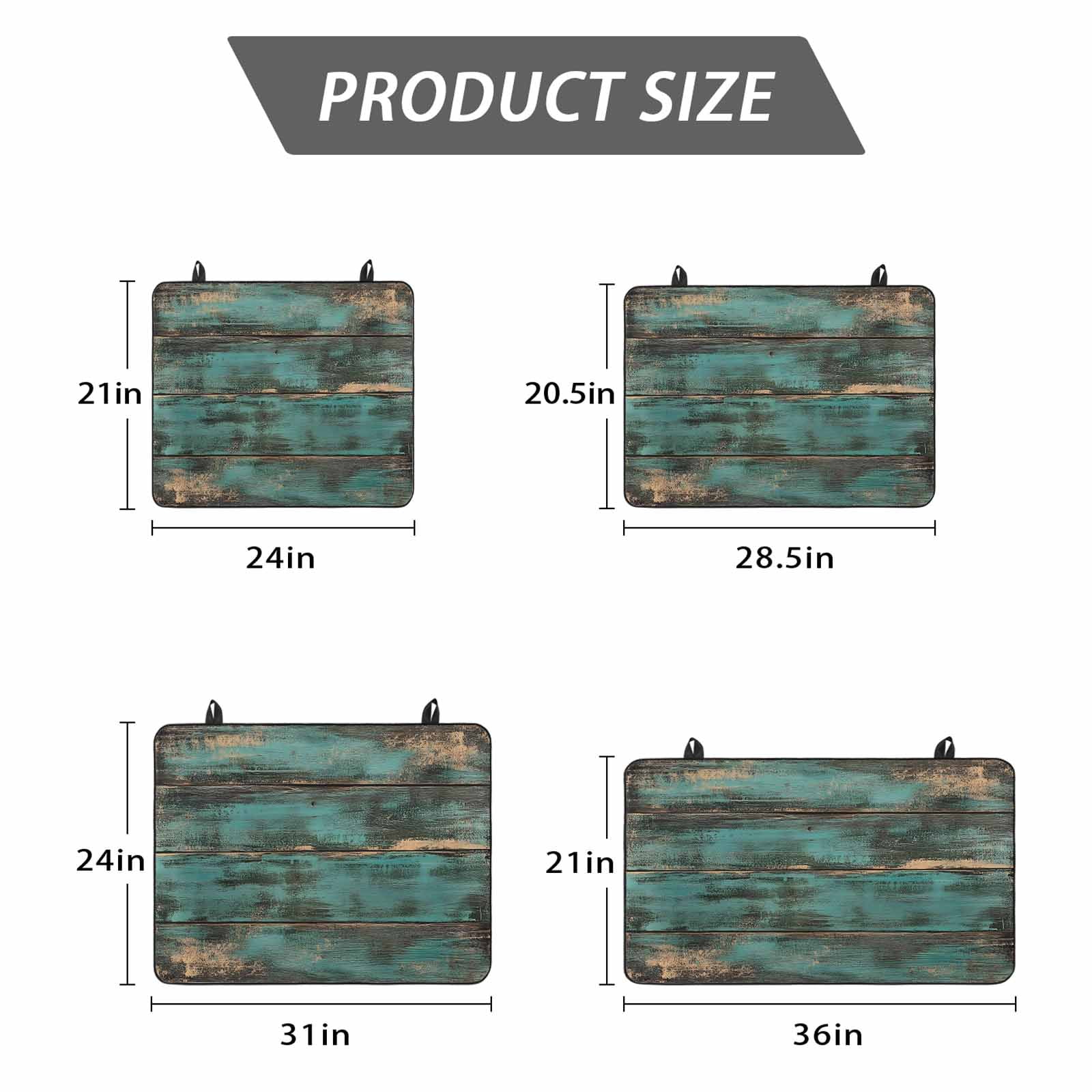 Teal Brown Wood Print Stove Top Cover for Electric Stove, Heat-proof & Non Slip Glass Top Stove Cover Protector, Farmhouse Vintage Plank Kitchen Flat Cooktop Rubber Mat 24x21 Inches