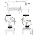 thumbnail image 2 of Harper & Bright Designs Outdoor Wooden Seating Group with Table, Patio Conversation Sectional Sofa Set with Waterproof Cushions for Backyard Poolside, Gray, Natural, 2 of 17