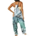 thumbnail image 4 of up to 60% off Gifts Usmixi Womens Jumpsuits Wide Leg Loose Overalls Spaghetti Strap Jumpsuits with Pocket Casual Tie-Dye V-Neck Sleeveless Long Summer Rompers Light Blue xl, 4 of 6