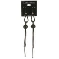 thumbnail image 2 of Black & Silver-Tone Colored Metal Dangle-Earrings With Crystal Accents #4979, 2 of 2