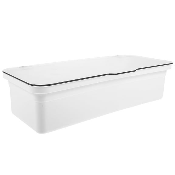 UPOUART Cutlery Storage Box with Lid Kitchen Utensil Holder White 1Pcs