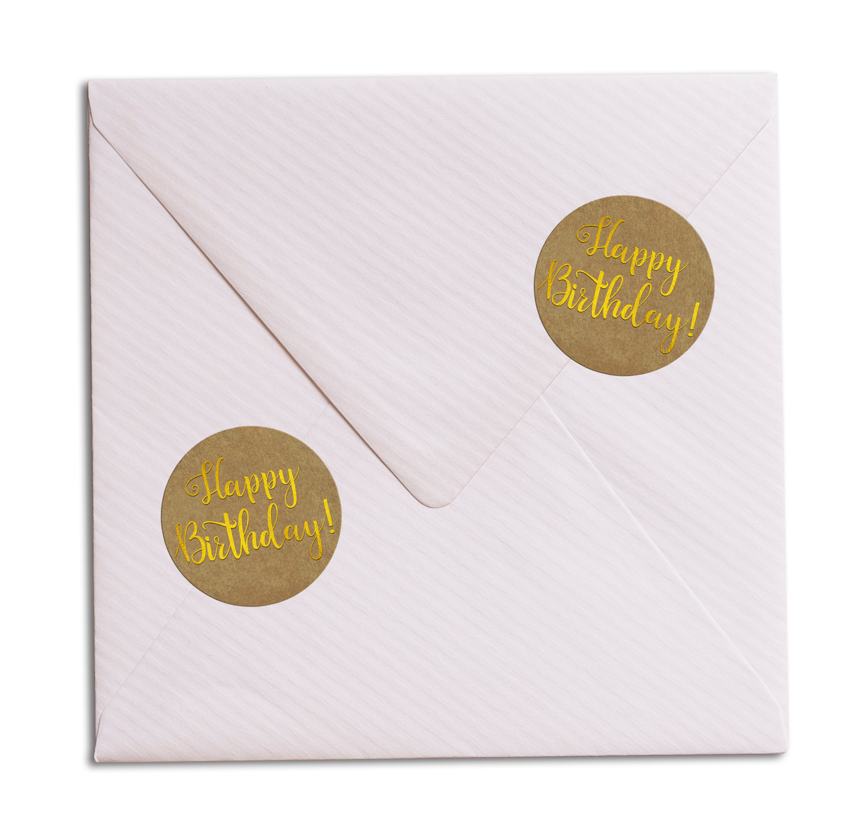 Great Papers! Happy Birthday Stickers Gold/Kraft 250/Roll (2020155)