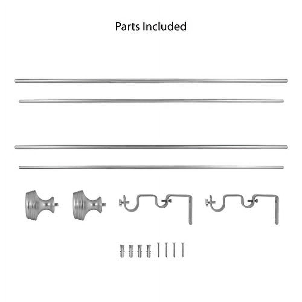 Montevilla Core Knob 5/8" Double Curtain Rod Set