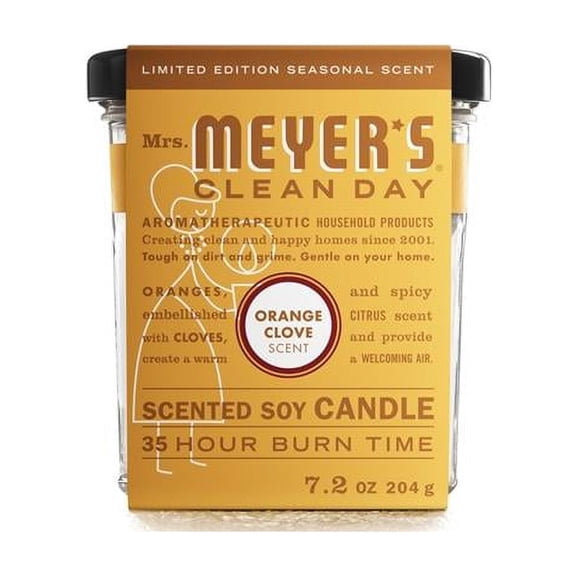 Mrs. Meyers 1004077 7.2 oz Clean Day White Orange Clove Scent Soy Candle - Pack of 6
