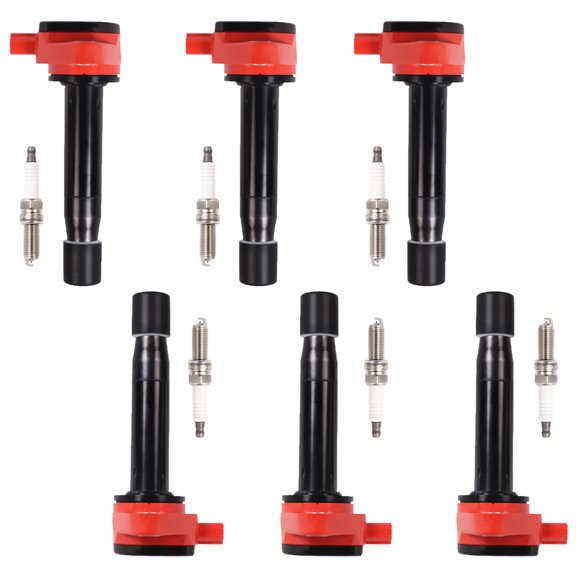 Set of 6 Energy ISA Ignition Coil and Platinum Spark Plugs Compatible with 2008-2017 Honda Odyssey 3.5L V6 Replacement for UF603
