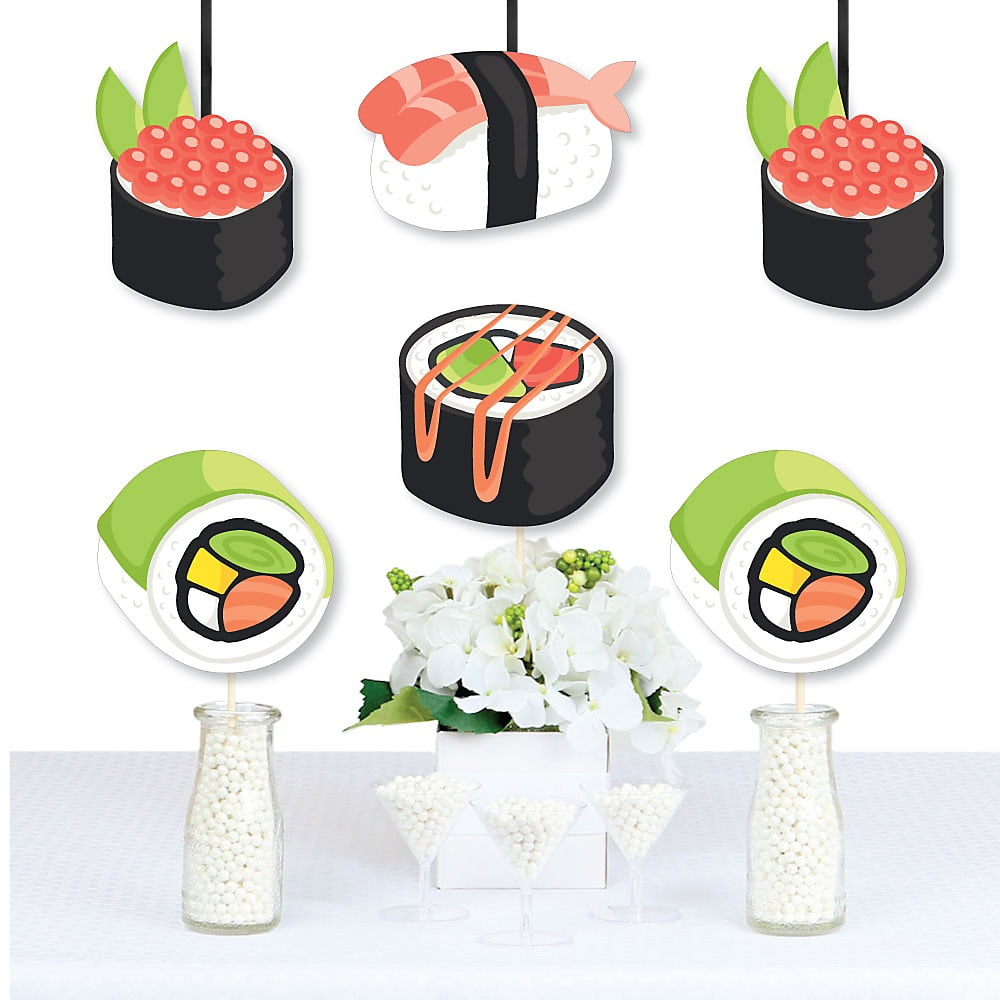 DOITOOL Artificial Plum Flowers Sushi Plate Decorations Japanese Style Table Flower Decor for Japanese Restaurant Sushi Party Decoration