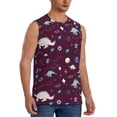 thumbnail image 2 of Pofeuu Space Dinosaur Print Men's Muscle T-Shirt, Sleeveless, Muscle Tank, Classic Muscle Tee Top For Men Casual Sleeveless Muscle T-Shirt Trendy Clothes-Small, 2 of 7