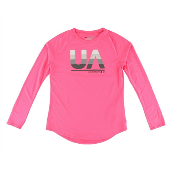 Under Armour Big Logo LS Womens Active Shirts & Tees Size L, Color: Pink