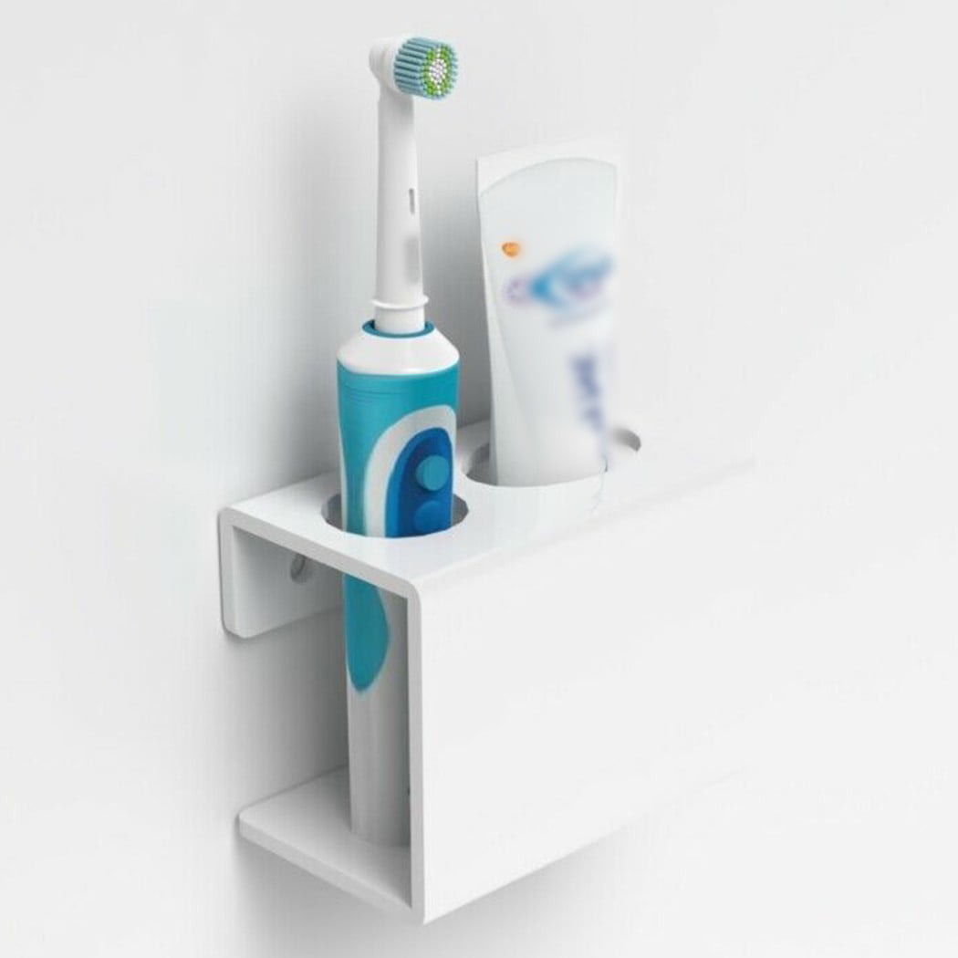 Bathroom Organiser Wall Mounted Electric Toothbrush Holder & Toothpaste Holder
