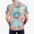 thumbnail image 3 of Balery Colorful Donut Printed Men’s Short Sleeve Polo Shirt, Midweight Men's Shirt,Golf Polo shirts -4X-Large, 3 of 8