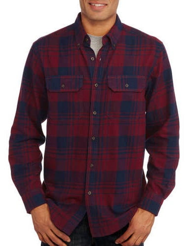 Big Men's Long Sleeve 2 Pocket Flannel Shirt - Walmart.com
