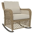 thumbnail image 3 of HOMETRENDS Belmont Steel Outdoor Rocking Chair with Cushions, Oatmeal, 3 of 9